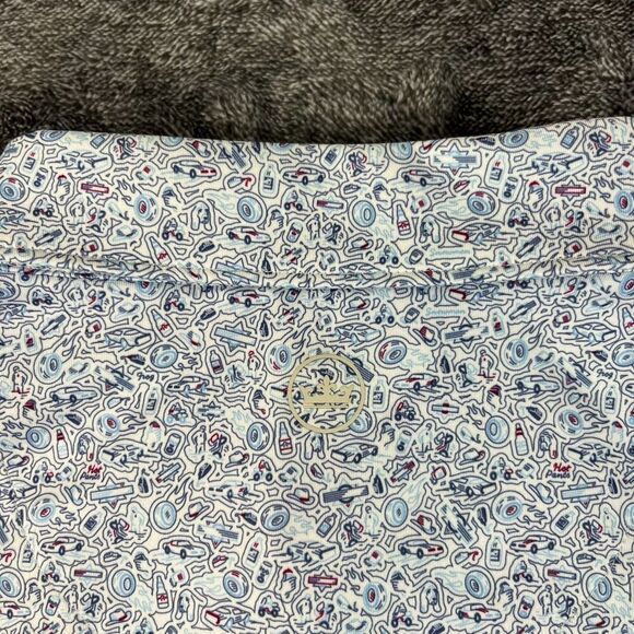 Peter Millar Summer Comfort Car Racing AOP Print Golf Polo Men's XL Performance - Picture 9 of 10
